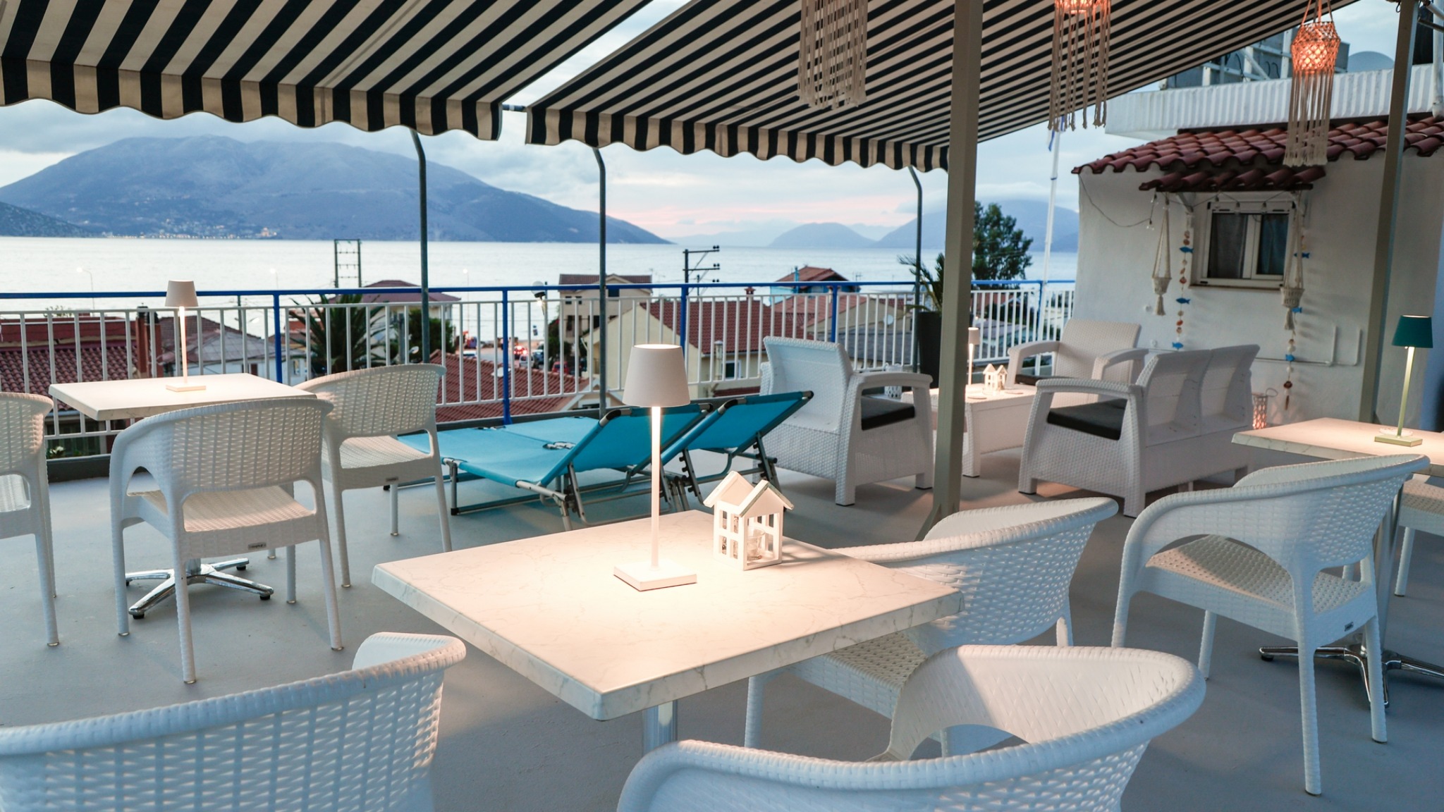 Terrace sea view at Hotel Melissani